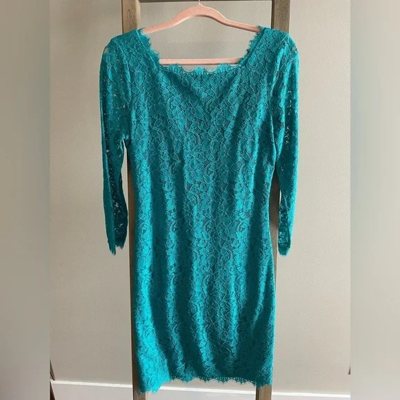Diane Von Furstenberg
Teal Zarita Stretch Lace Dress - Picture 3 of 10